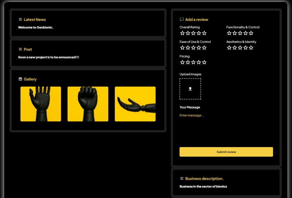 Genbionic - Dashboard